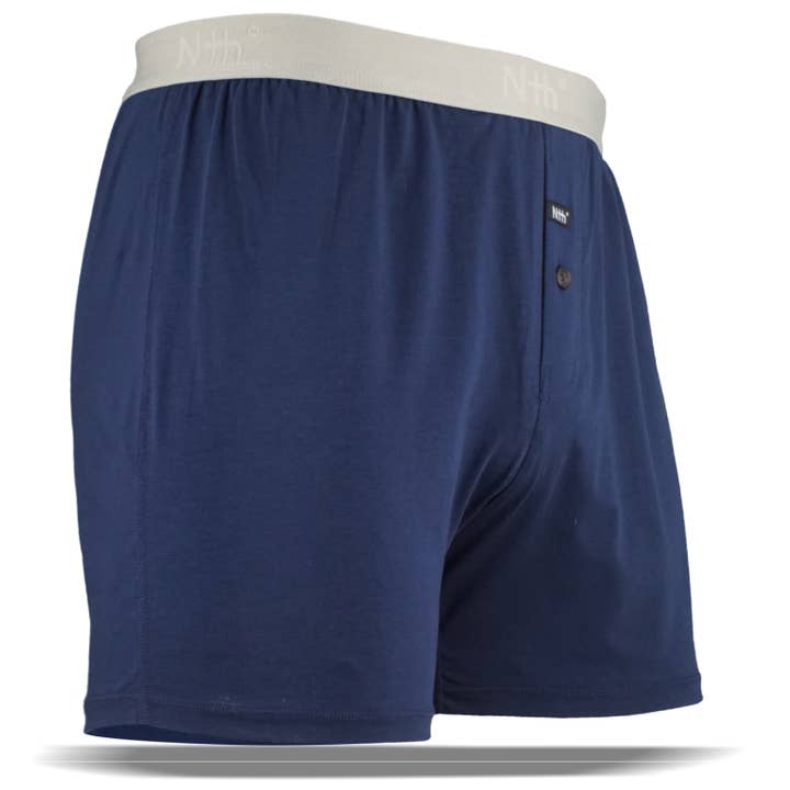 Robe Boxer bleu en coton Pima pour la vente par Nth Degree Underwear