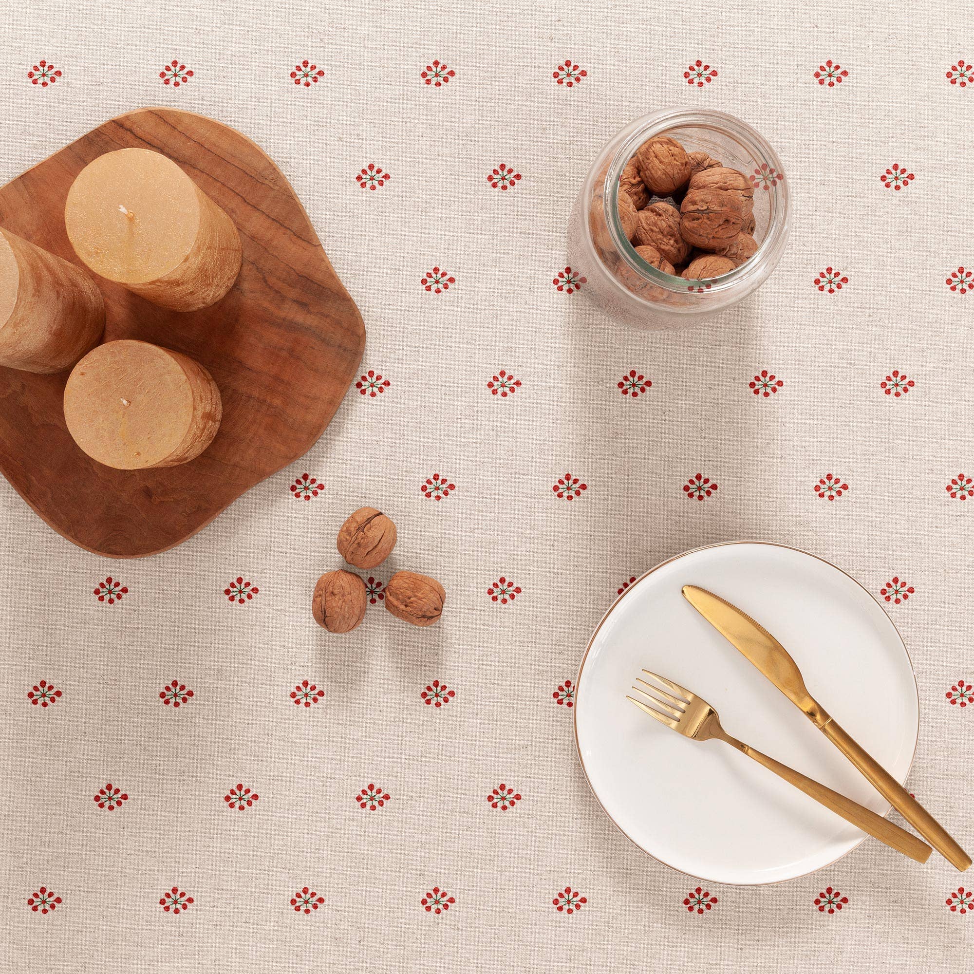 GAMUSI - Wholesale Tablecloth - AUREL soft linen Christmas jacquard tablecloth1