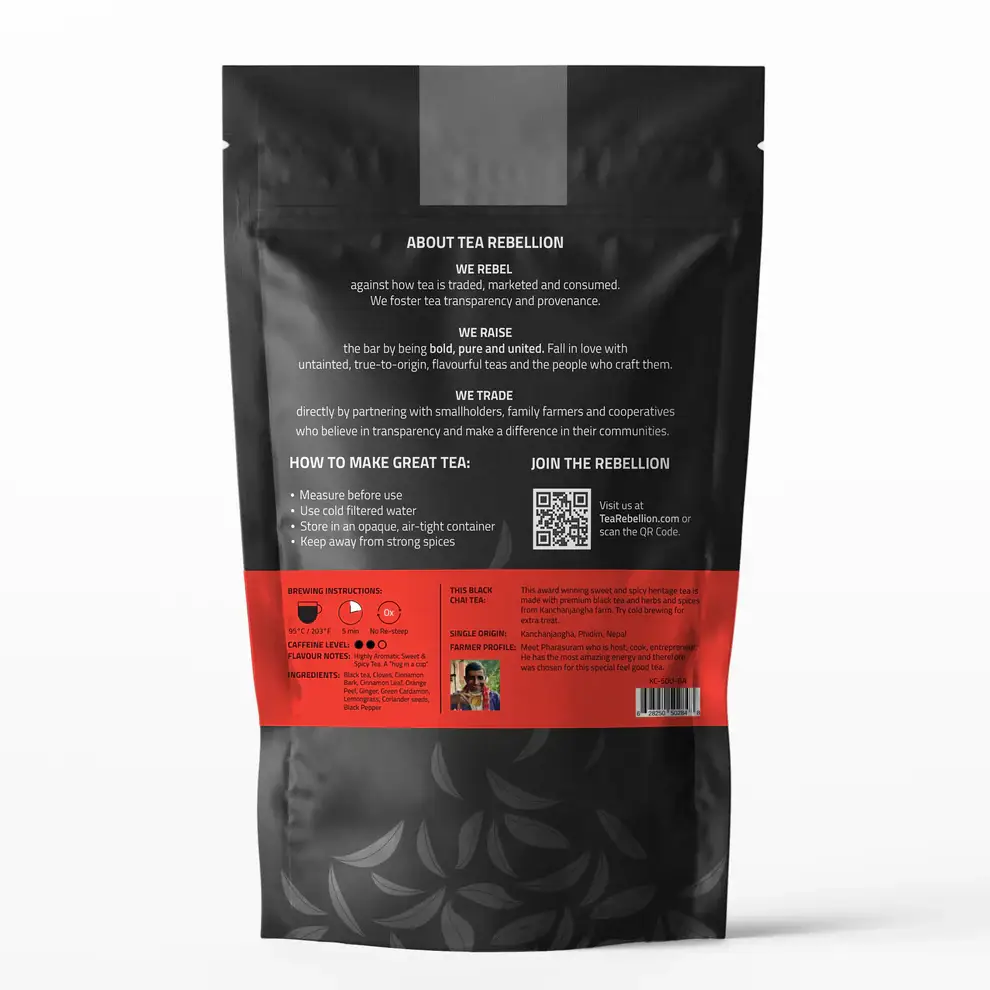 Tea Rebellion - Venta al por mayor Bolsitas de té - Cosmos Katmandú - Té Chai | Nepal | Pirámides biodegradables8