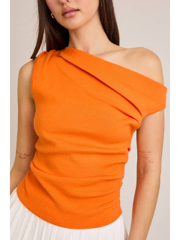 LE LIS - Wholesale Knit Top - Women's - ASYMMETRICAL NECK SWEATER TOP66