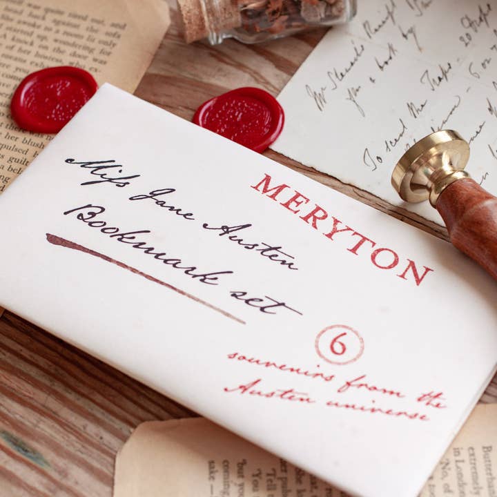 Jane Austen Bookmark Gift Set Wrapped in a Regency Style Letter for wholesale by Literary Craft Parlour