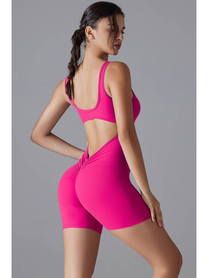 Color 5 - Wholesale Romper - Women's - Premium scrunch butt active wear work out yoga romper