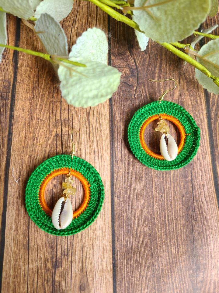 Life Giving Cowrie Earrings for wholesale by Sysaic Knotz