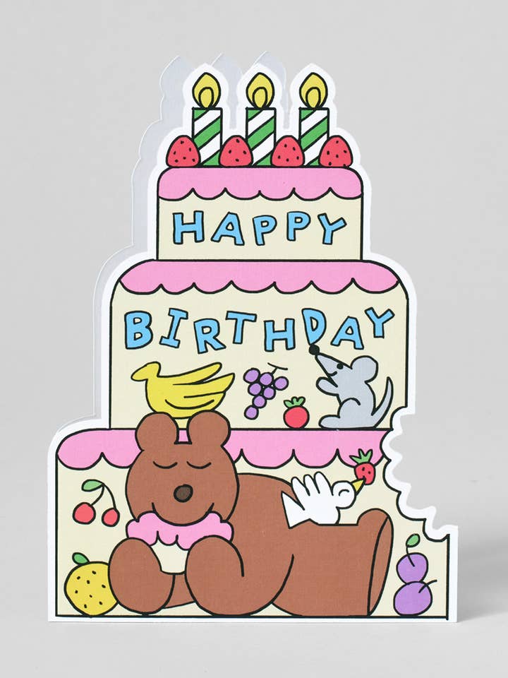 Birthday Cake Bear Shaped Card for wholesale by Wrap