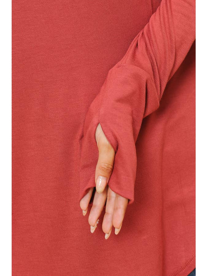 Burgundy Apparel - Wholesale Tunic - Women's - LONG SLEEVE TOP WITH THUMB HOLE39