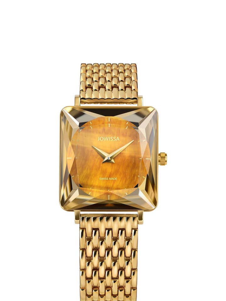 Relógio Feminino Suíço Facet Princess J8.776.M com pedra de olho de tigre por atacado de Jowissa