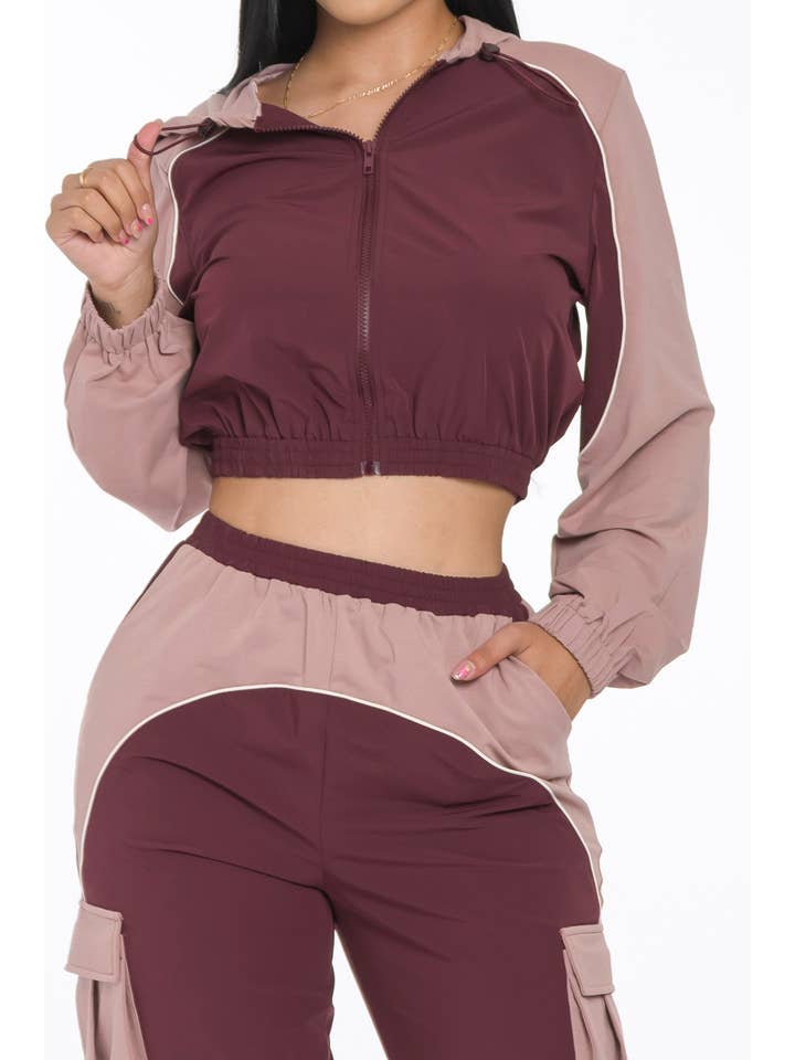 CAPSULLE - Wholesale Activewear Set - Women's - ACTIVE CONTRAST PIPING JOGGER SET