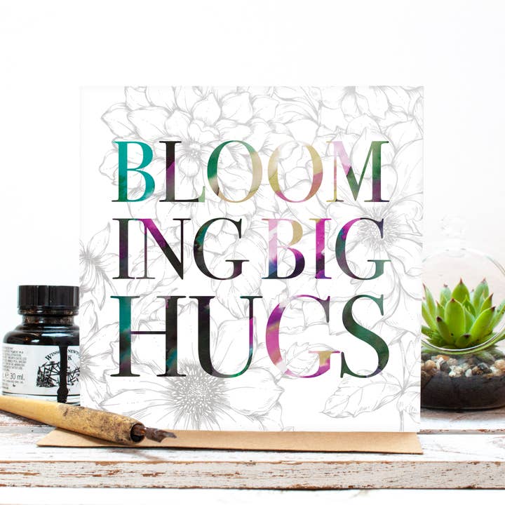 Blooming Big Hugs Greetings Card for wholesale by Jessica Wilde