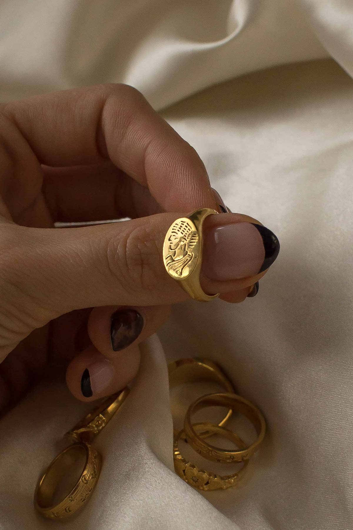 S-kin Studio Jewelry - Wholesale Signet Ring - Roma III Signet Ring - Gold Fill6