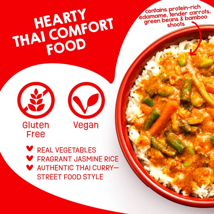 Sun Tropics - Wholesale Shelf Stable Prepared Meal - Thai Red Curry with Vegetables & Jasmine Rice4