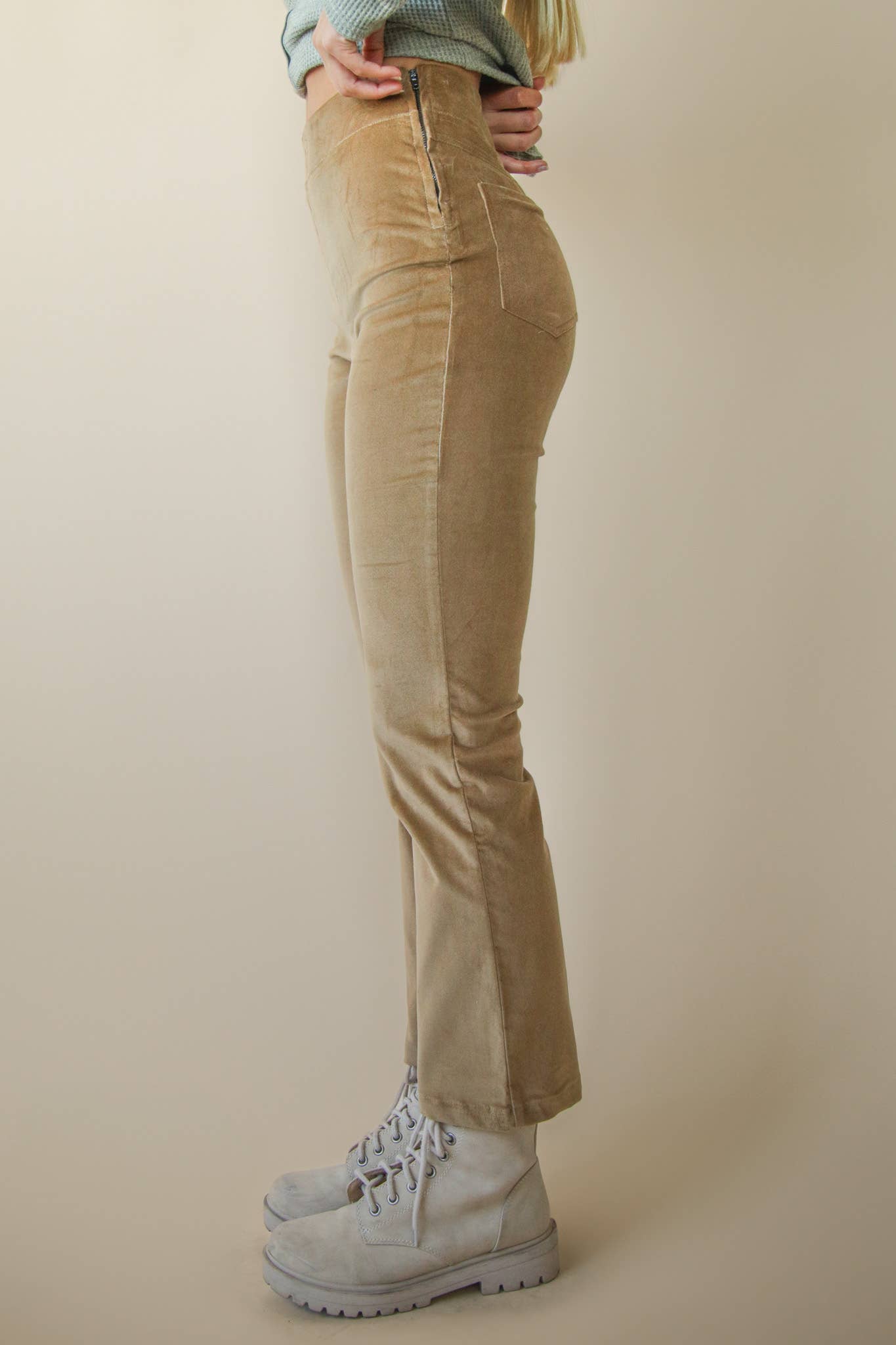 VERY J - Vente Pantalon – femme - NP70562-Pantalon en velours à coupe botte avec poches arrière7