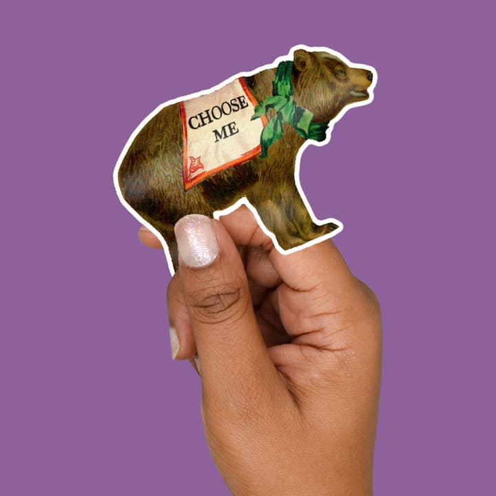Choose Me Bear Sticker for wholesale by Moonbeam Mercantile