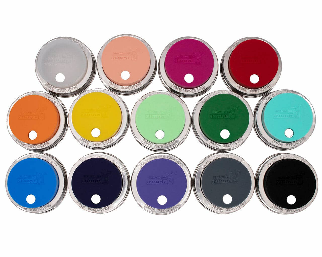 Mason Jar Lifestyle - Wholesale Drink Lids - Silicone Straw Hole Tumbler with Stainless Steel Band for Mason Jars22