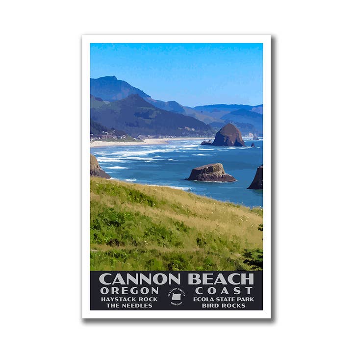 Oregon Coast Poster-WPA (Cannon Beach) - WS for wholesale by Just Go Travel Studios