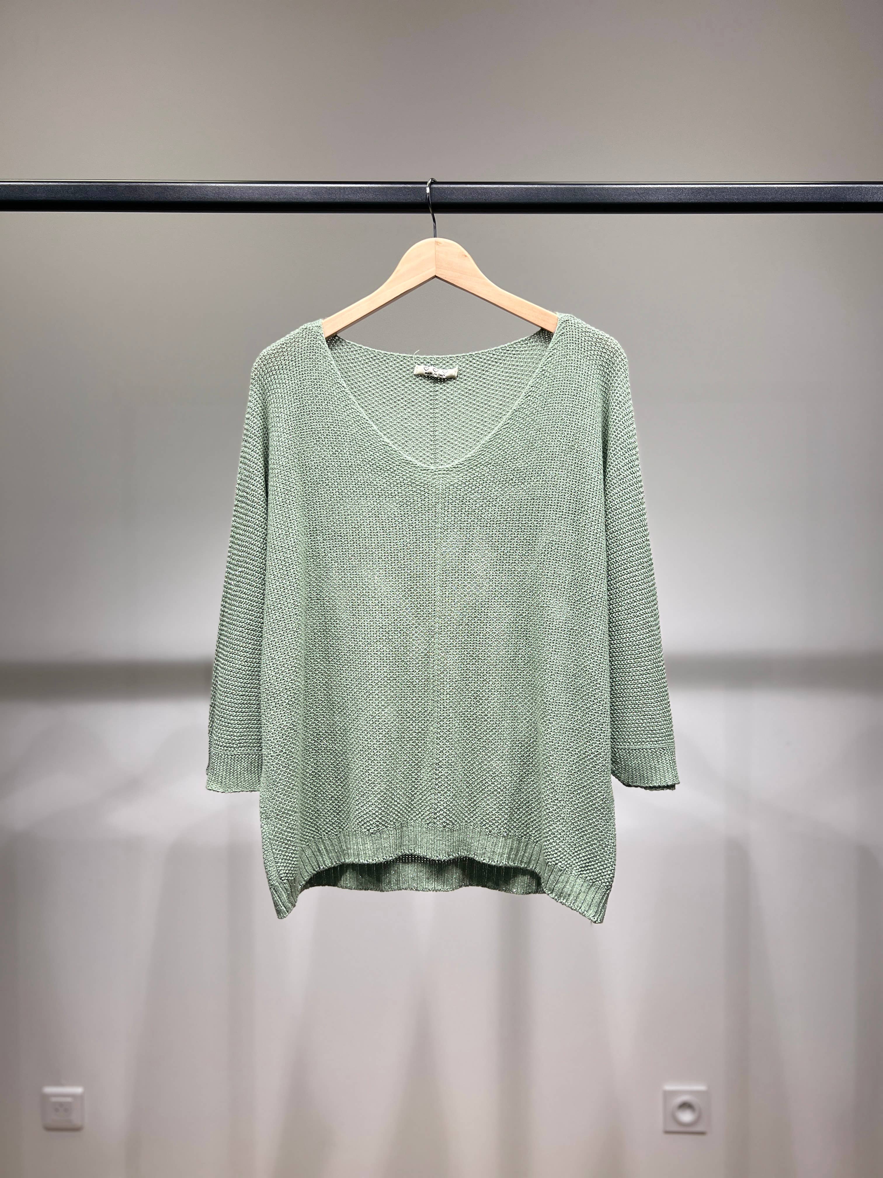 L'Emotion - Wholesale Knit Sweater - Women's - Modal Shiny Thread V-Neck Knitted Sweater19