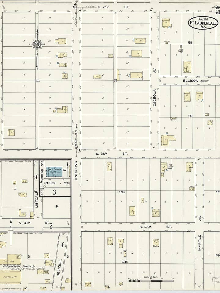 Fort Lauderdale, Broward County, Florida 1914 (Sheet 5 of 5) for wholesale by Relic Map Co.