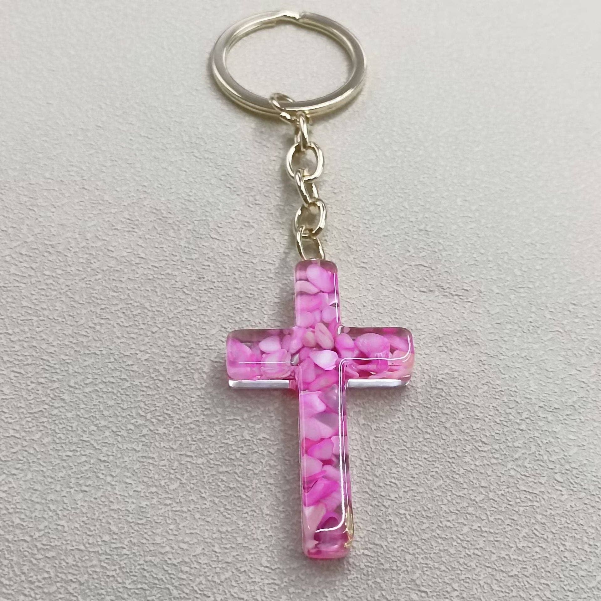 Mio Queena - Vente Porte-clés – femme - Porte-clés Ornements de Sac en Résine de Gravier Multi-style avec Breloque Croix7