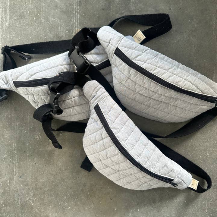 The Cross Body Bag - Grey Quilted for wholesale by The Market Bags