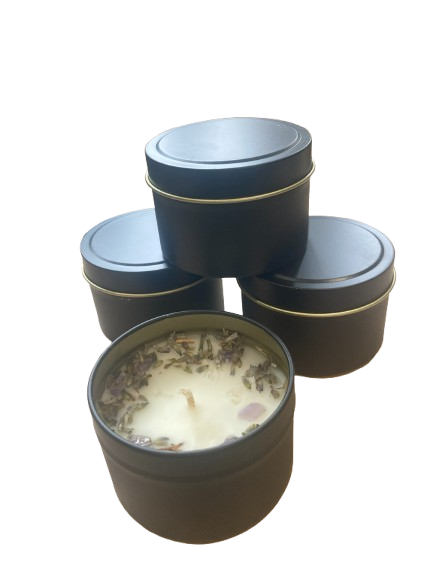 Sally Oliver - Wholesale Jar/Filled Candle - Handmade Lavender Buds & Amethyst Candle, Clean Cotton scent1