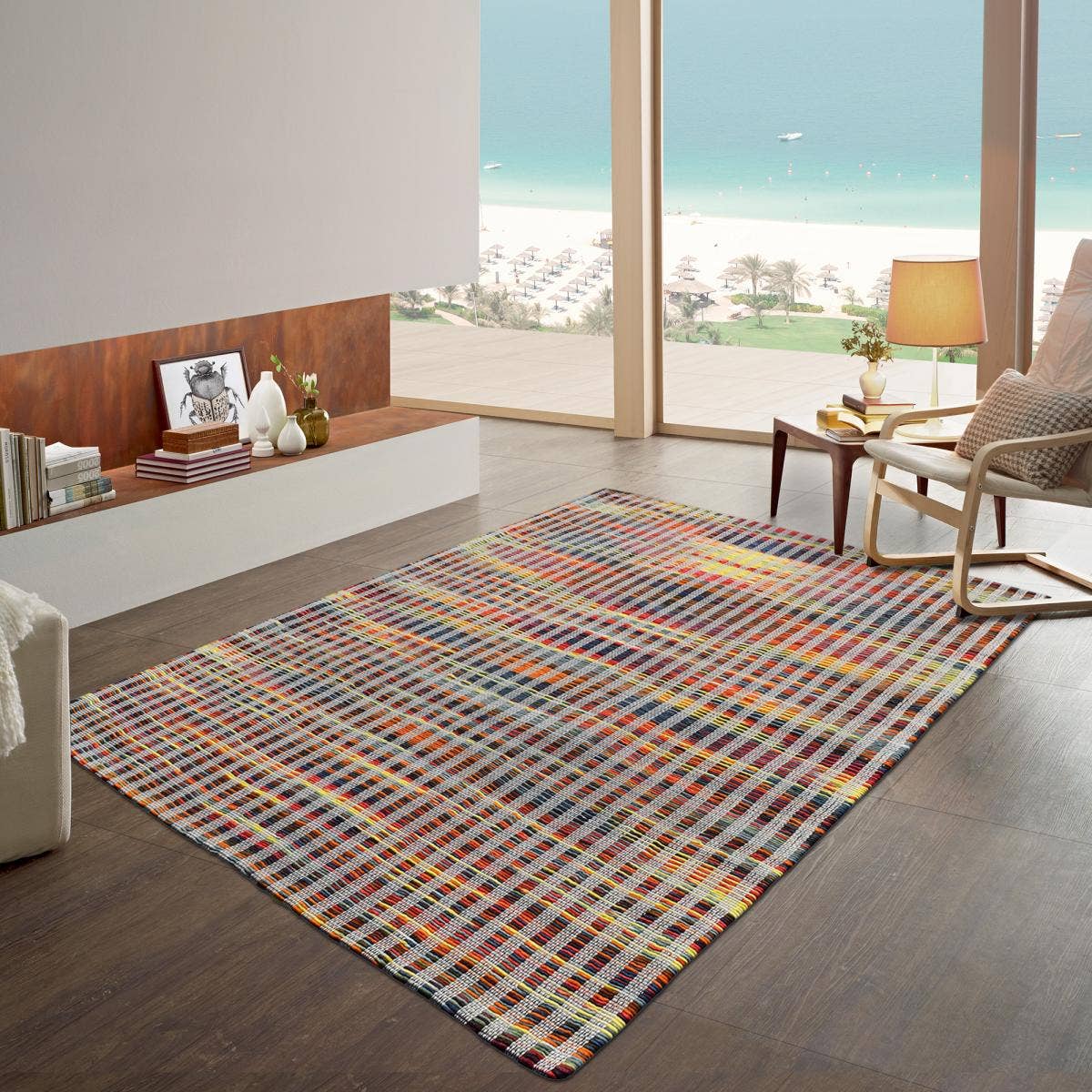 O&Ko - Wholesale Rug Pad - Kilim Rug 120X170Cm Kl Line Relief Multicolor1