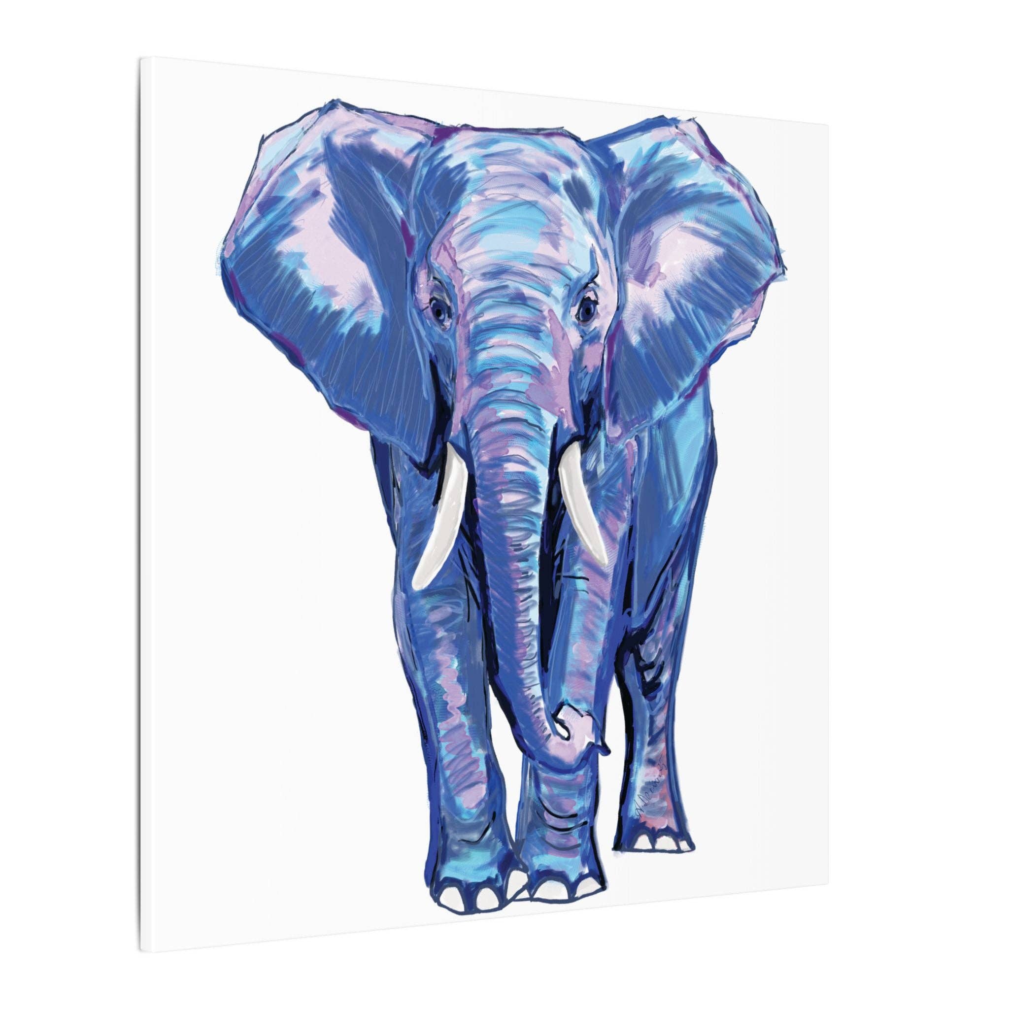 Blue Cava - Wholesale Art Print - Blue and Pink Elephant Canvas Art - Colorful Elephant Wall Décor27