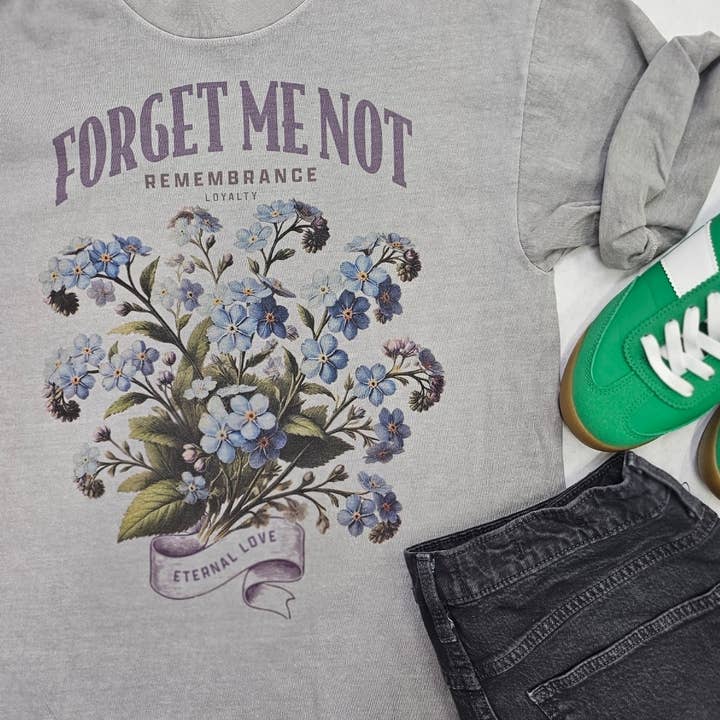 Cotton Muse - Wholesale Screen Printed T-Shirt - Unisex - FORGET ME NOT GRAPHIC TEE