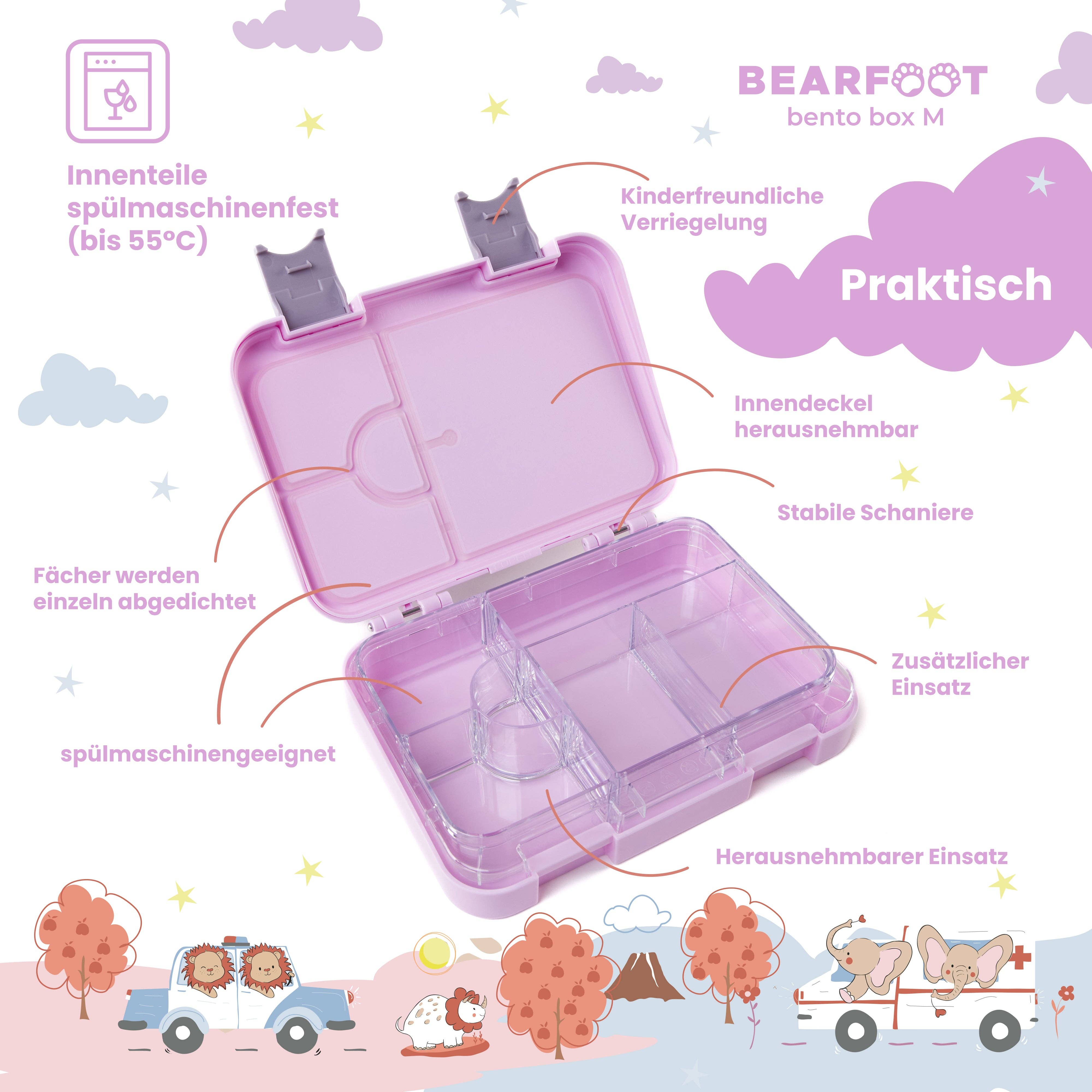 BEARFOOT - Wholesale Lunch Bag/Box - Kids - Children's lunch box with compartments, lunch box, bento box - Lama3