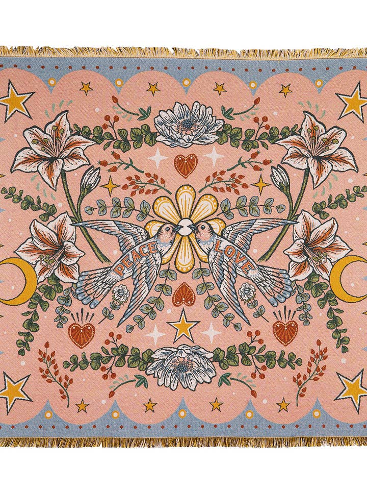 Plaid en coton tissé « Love Birds » pour la vente par Denim & Bone