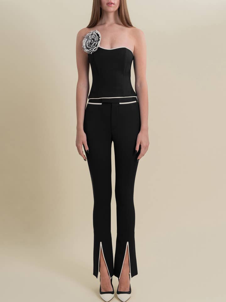 Helix broek in zwart voor wholesale door Contessa Mills LLC