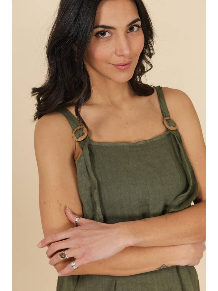 la maison des fibres naturelles - Wholesale Dress β Women's - Adjustable strap dress 100% linen 6281339