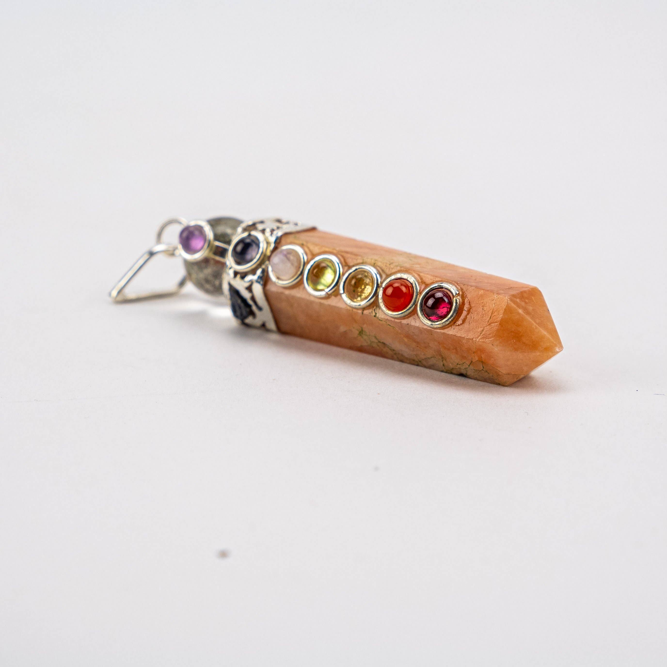 Pelham Grayson Rose - Wholesale Individual Charm/Pendant - Chakra Pencil Point Pendant w/ Crystal Ball | 4mm Cabochons2