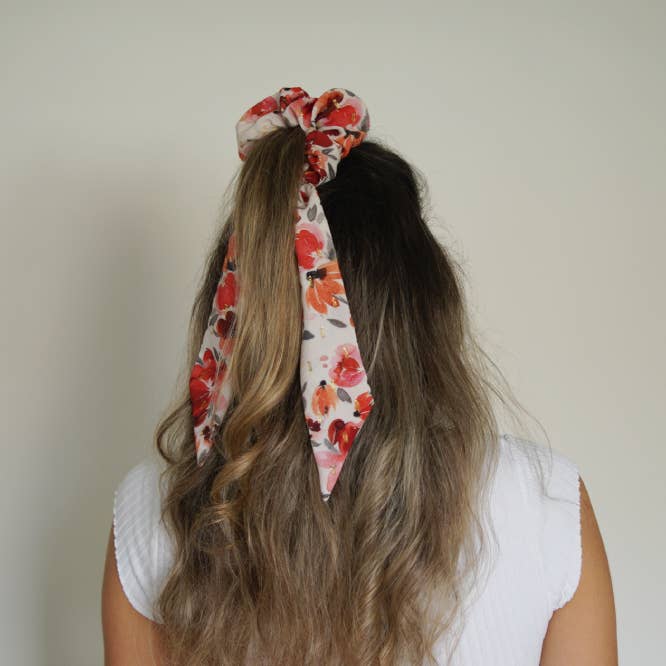 Bohomane - Wholesale Scrunchie - Women's - Sasha Floral Ribbon Shawl with Gold Details