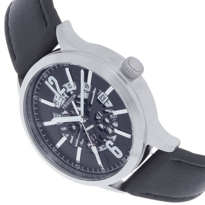 Heritor Automatic – Relógio de pulso - Homem por atacado – Relógio Heritor Automatic Dayne Semi-skeleton com Pulseira de Couro1