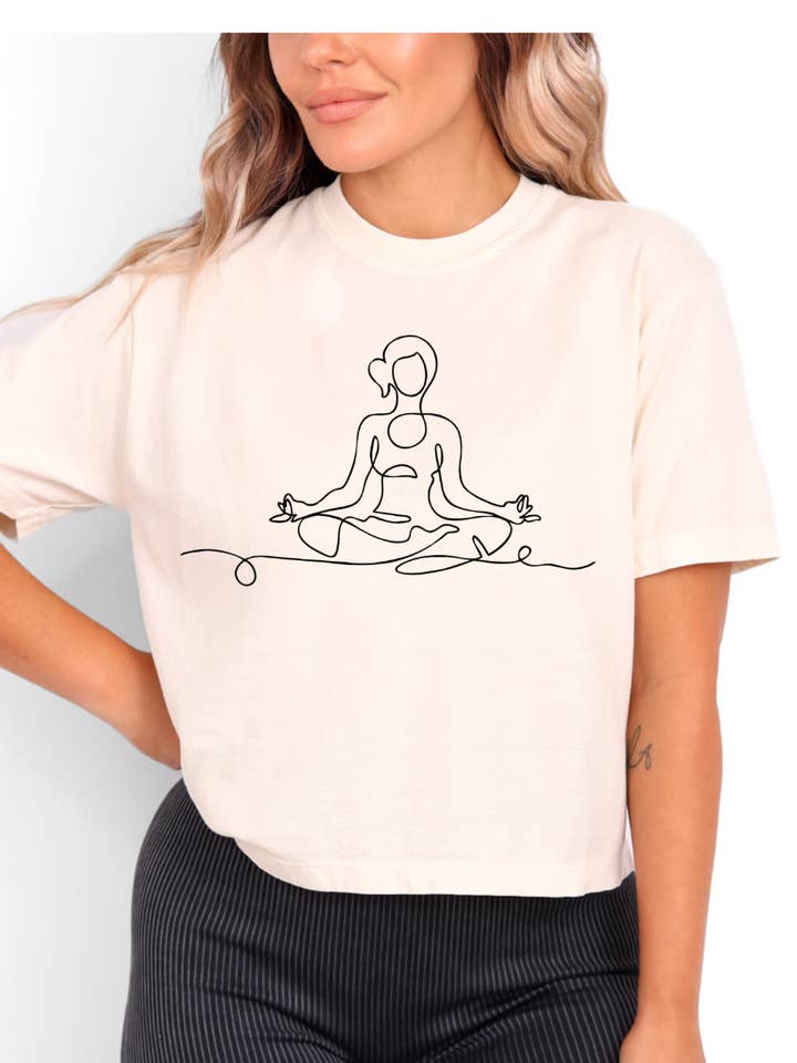 Yoga Shirt - Boxy cropped Tee for wholesale by Desert Raine