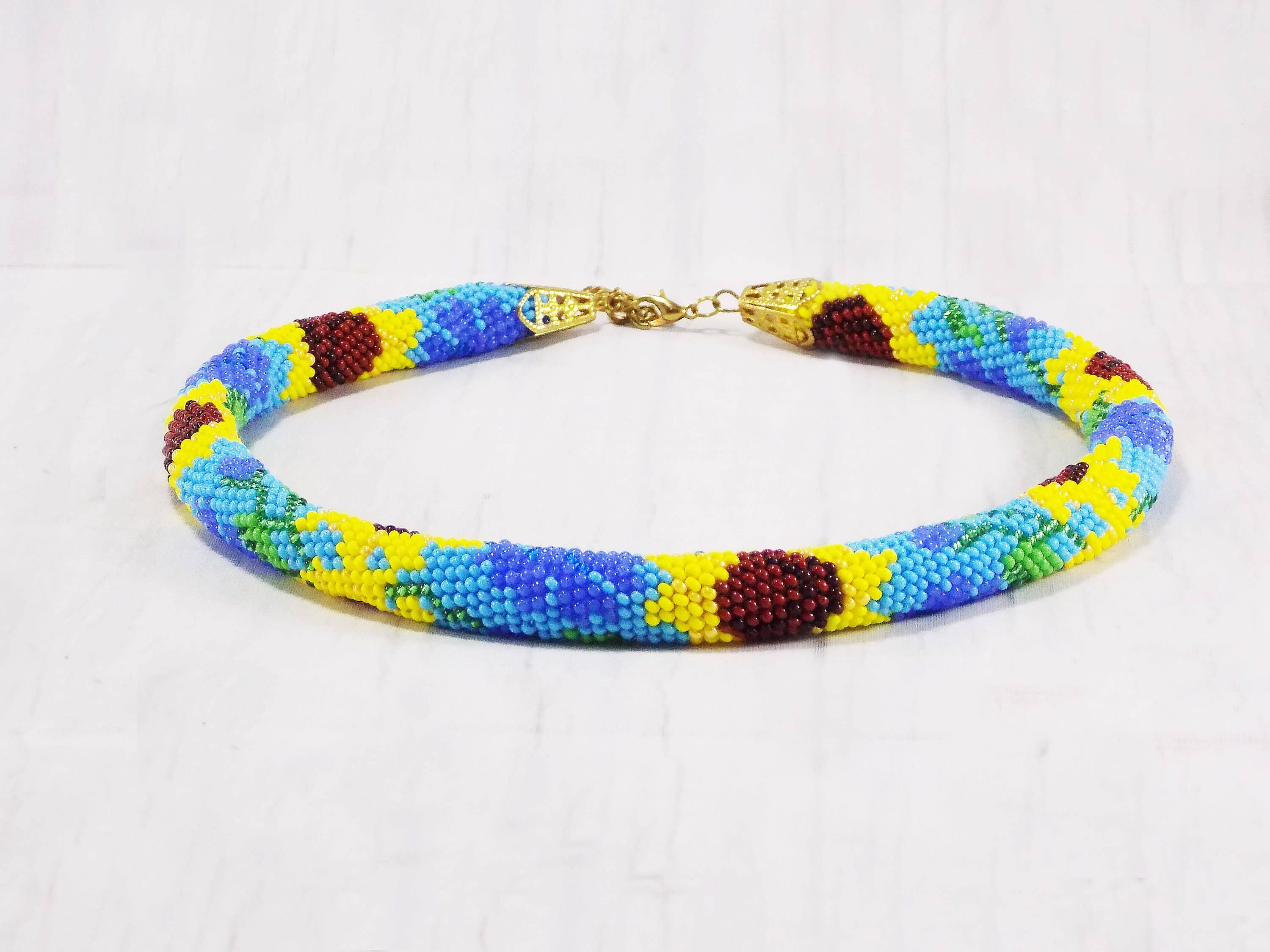 Ninolia – Großhandel Perlenkette – Sonnenblume Halskette Ostergeschenk für Mama Sonnenblume Perlen Herbst Herbst Schmuck Große Natur Blume Sonnenblume Hochzeit Frauen Schmuck Handarbeit4