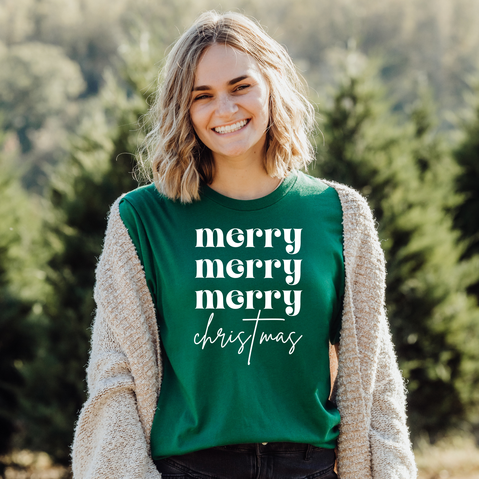 Faith & Life Christian Brands - Vente T-shirt sérigraphié – femme - T-shirt Merry Christmas Christian Christmas3