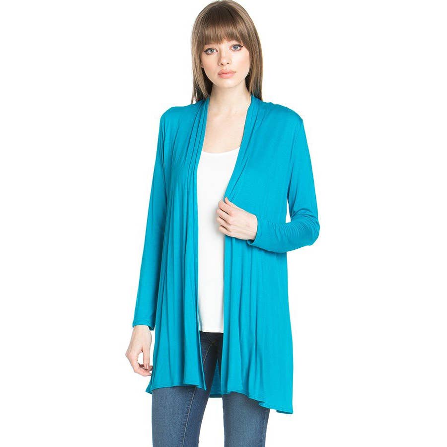 Azules Clothing - Venta al por mayor Cárdigan - Mujer - Cárdigan drapeado de manga larga con parte delantera abierta41