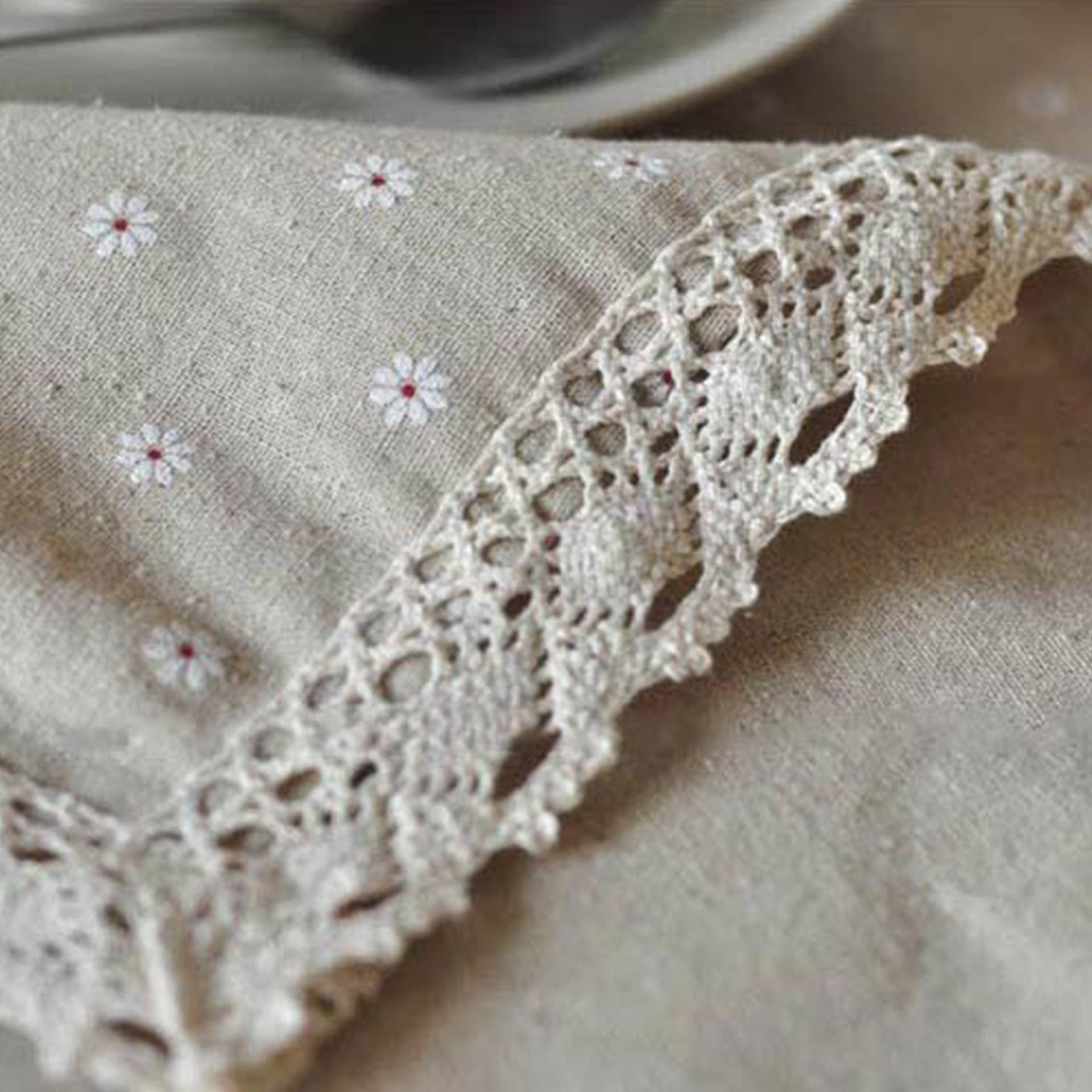 ACCITY - Wholesale Tablecloth - LACE DETAILED MULTI PATTERN TABLECLOTH_CWMM00177