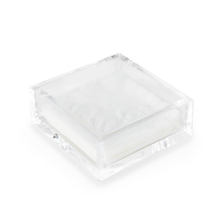 Huang Acrylic - Wholesale Napkin Holder - DELUXE 6.5x6.5 DINNER NAPKIN HOLDER TRAY (10MM THICK)