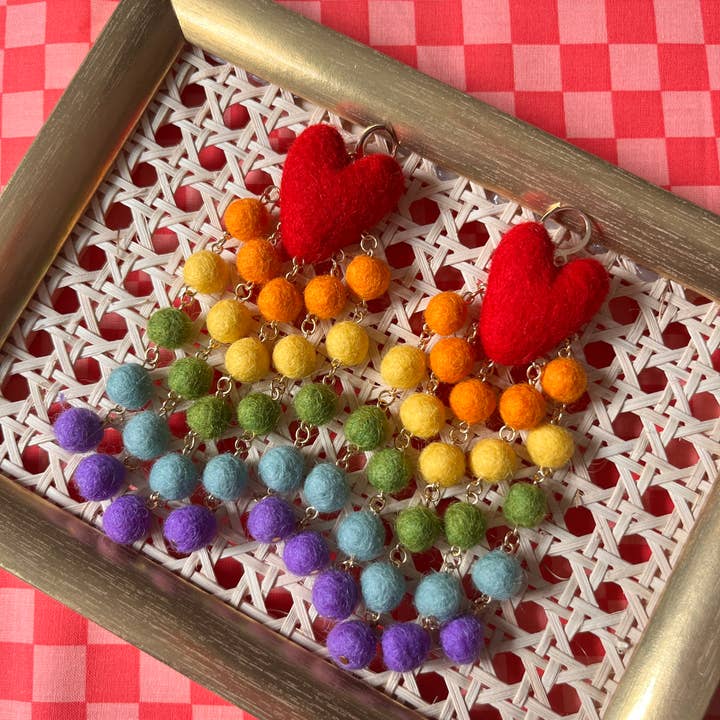 Raining Love Felt Statment Lightweight Earring for wholesale by Honey Loom Designs