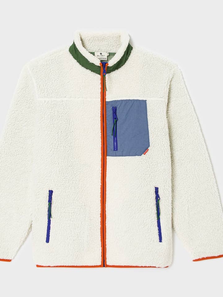 Ivory zipped mixed sherpa and other Purchase Wholesale fleece jacket. Free Returns & Net 60 Terms on Faire trending on Faire.