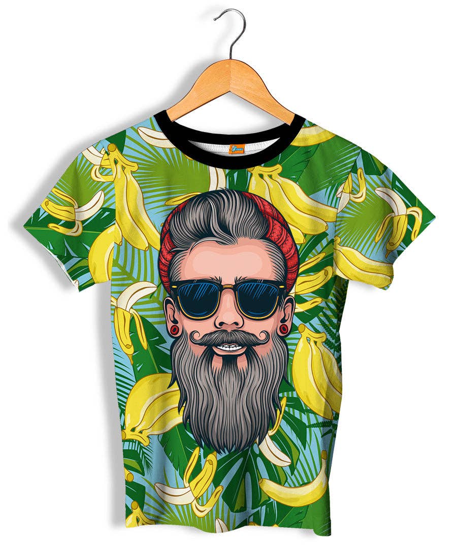 Fishikii - Wholesale Screen Printed T-Shirt - Unisex - Fishikii Unisex Hipster Banana T-Shirt | CAM.2801