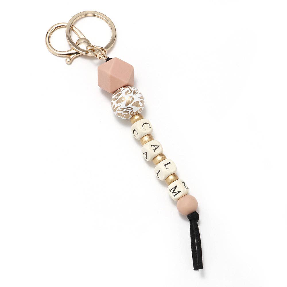 Mio Queena – wholesale Nyckelringar - Dam – Bohemisk stil silikon trä pärlstav nyckelring | Prydnad6