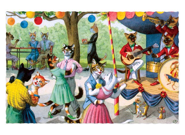 Laughing Elephant - Wholesale Postcard - Delightfully Dressed Cats - Everyday Boxed Postcards20