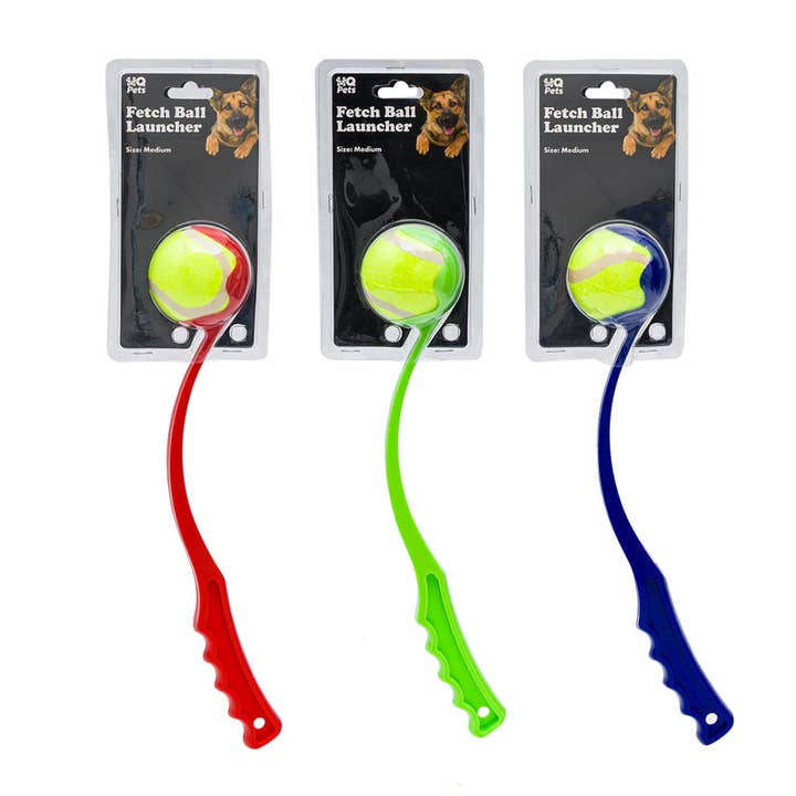 MQ Pets Fetch Ball Launcher Medium Assorted Colors for wholesale by Deluxe Import Trading