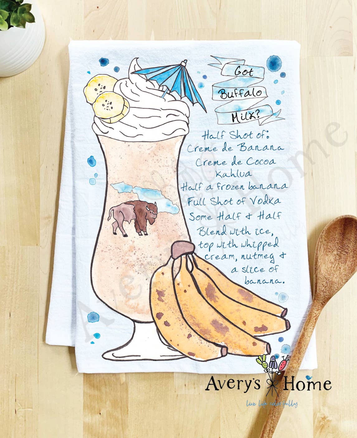 Avery's Home - Wholesale Tea Towel - Catalina Museum for Art & History Towel & Frosted Glass