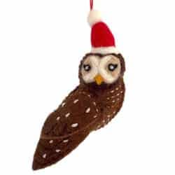 Chouette avec bonnet de Père Noël – décoration de Noël pour la vente par Santa and friends