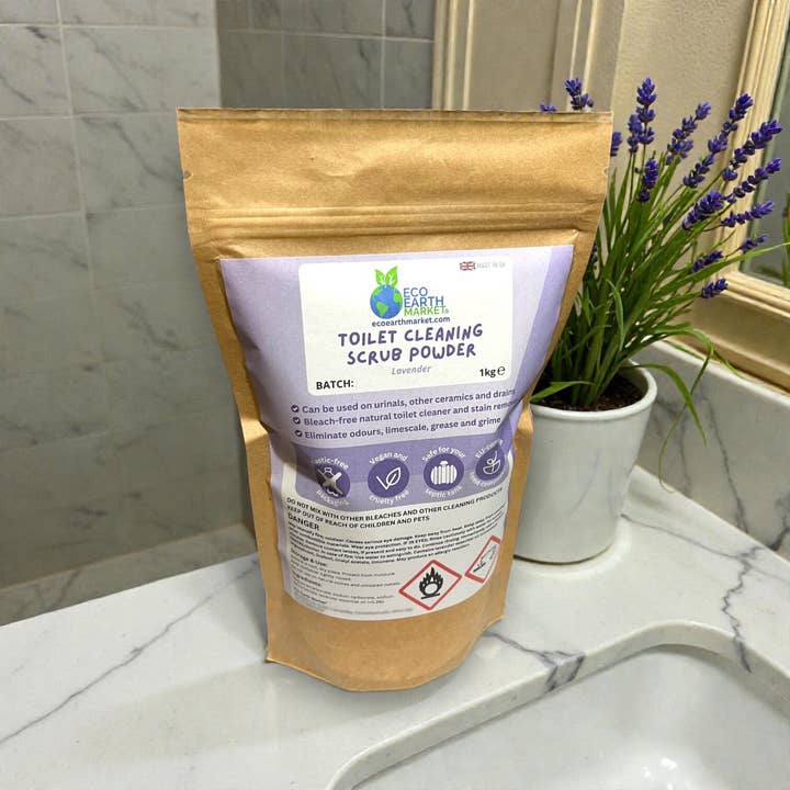 Eco Earth Market - Wholesale Toilet Cleaner - Lavender Toilet Cleaning Scrub Powder 1kg3