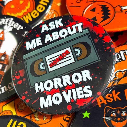 Spørg mig om gyserfilm stor badge for engroshandel hos October 31st