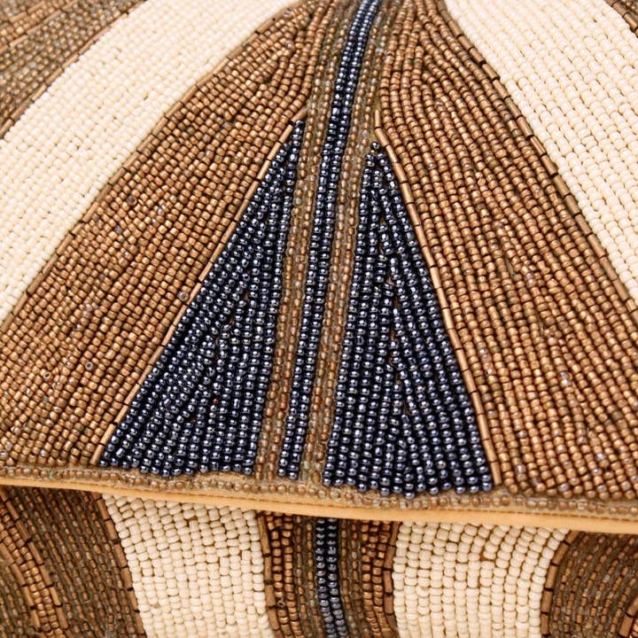 Handmade Multicolor Cotton & Bead Clutch with Chain Strap for wholesale on Faire1